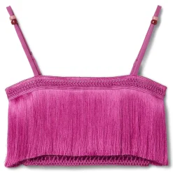 PatBO Sleeveless Fringe Cropped Top