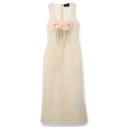 Simone Rocha Stuffed Carnation Square Neck Dart Dress