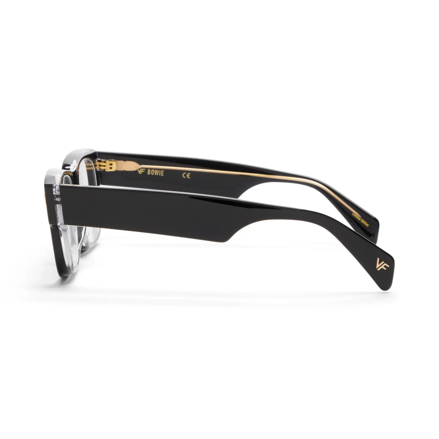 Vintage Frames Bowie Black and Clear Acetate Frames