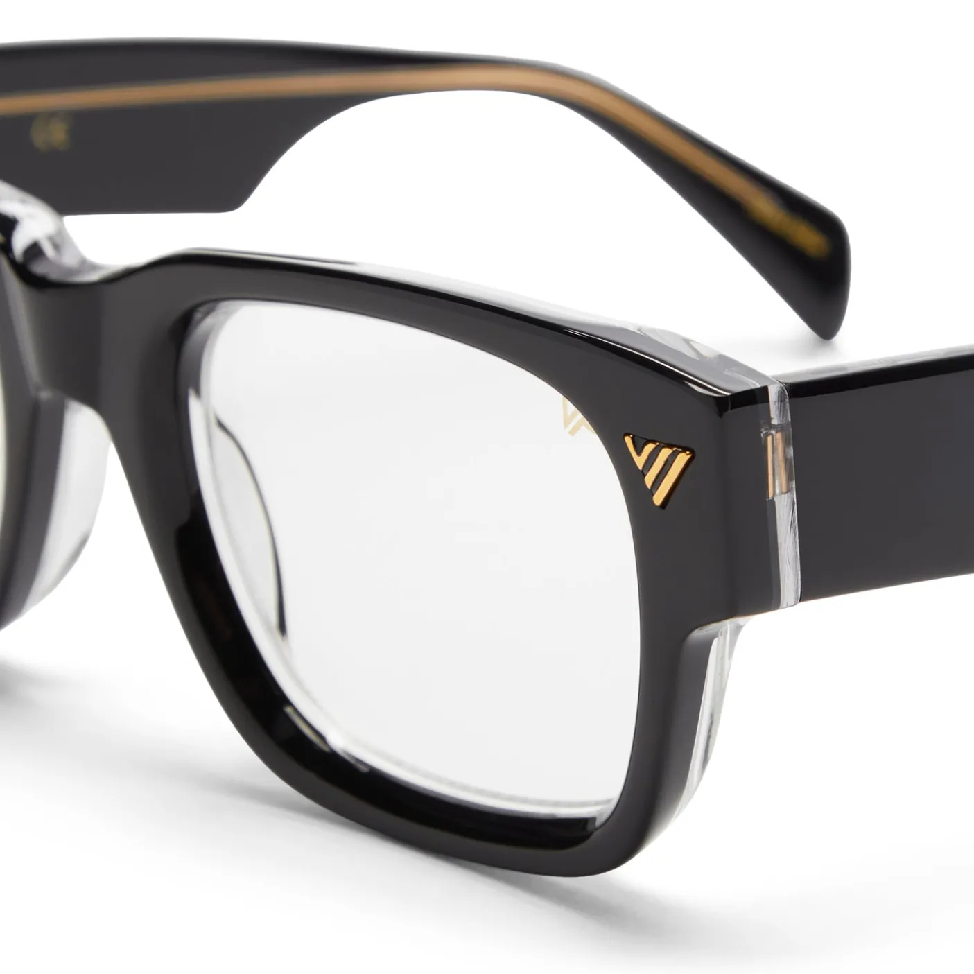 Vintage Frames Bowie Black and Clear Acetate Frames